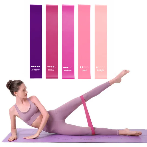 Set of 5 Resistance Exercise Loop Bands Fitness Yoga Resistance Band TPE Pink (US Logistics only For USPS.TK/TMEU only For self-pickup) view 5