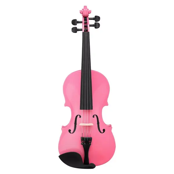New 1/4 Acoustic Violin Case Bow Rosin Pink
