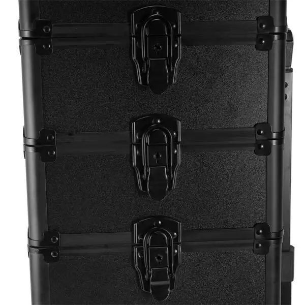 4-in-1 Draw-bar Style Interchangeable Aluminum Rolling Makeup Case-BLACK view 6