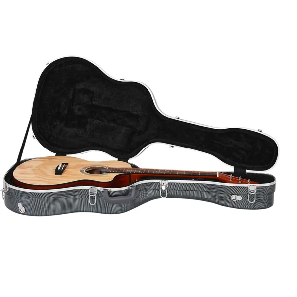 41" Folk Guitar ABS Molded Carrying Case Fits Most Acoustic Guitars Microgroove Grayish Blue view 4