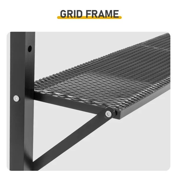 3.3x12.5FT Double Top Grill Gazebo, Khaki Polyester BBQ Canopy with Adjustable Side Sunshades, Black Powder Coated Folding Frame, Dual Mesh Trays & Carry Bag view 6