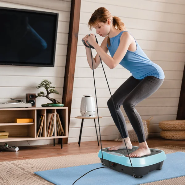Vibration Exercise Machine With Resistant Bands Remote Control Whole Body Vibration Platform Workout Equipment Home Fitness Training Equipment For Weight Loss Fat Burner view 3