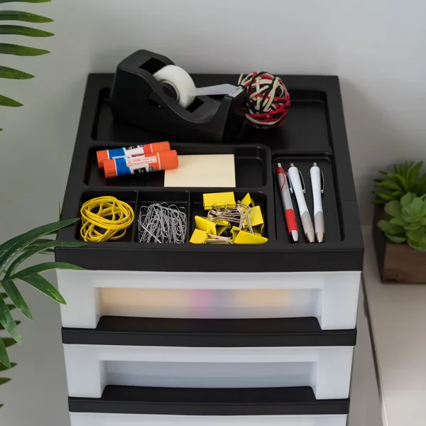 9-Drawer Narrow Plastic Storage Drawer Cart with Organizer Top, Black (Shipment from Walmart) view 5