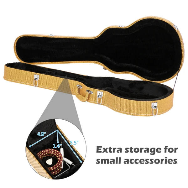 [Replace 27413300] Hard-Shell Electric Guitar Case for GLP Style Electric Guitar Bulge Surface Yellow view 5