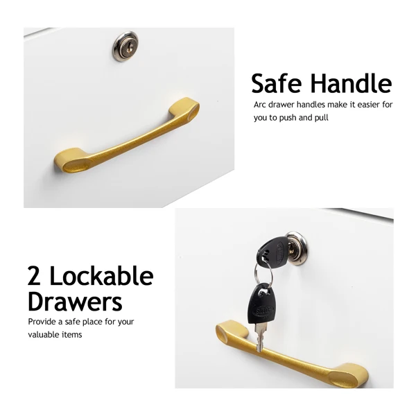 15mm E0 particleboard linen two draw three holes with lock salon cabinet white view 5