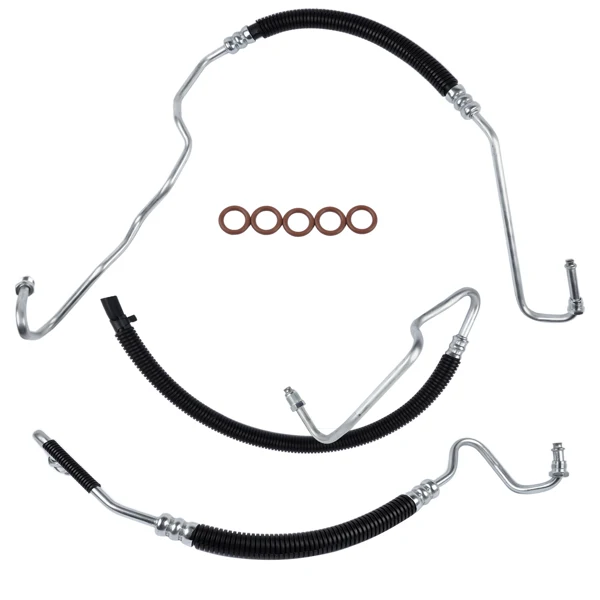 3pcs Power Steering Hose Set for Chevy Silverado GMC Sierra 2500 HD 3500 6.6L V8 Turbo DIESEL 2001-2006 15062625 15295841 15066553 view 3