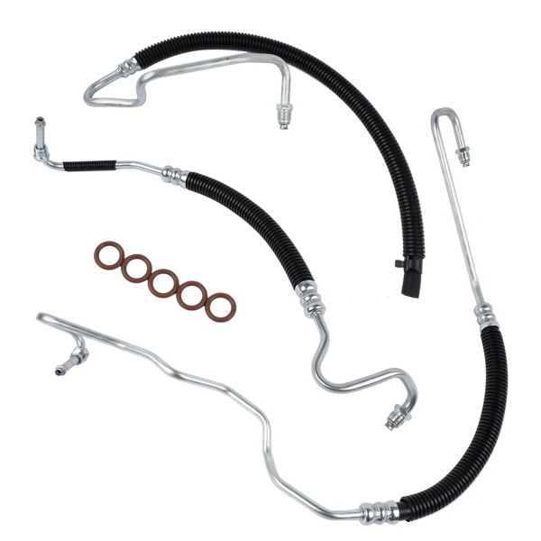 3pcs Power Steering Hose Set for Chevy Silverado GMC Sierra 2500 HD 3500 6.6L V8 Turbo DIESEL 2001-2006 15062625 15295841 15066553 view 4