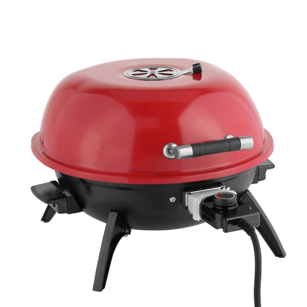 Electric Countertop BBQ Grill, Portable Double Layer Indoor/Outdoor Electric Grill for Indoor & Outdoor Use, 1600W, Red view 2