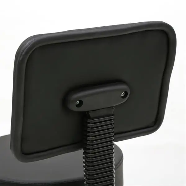 Round Shape Plastic Adjustable Salon Stool with Back Black view 5