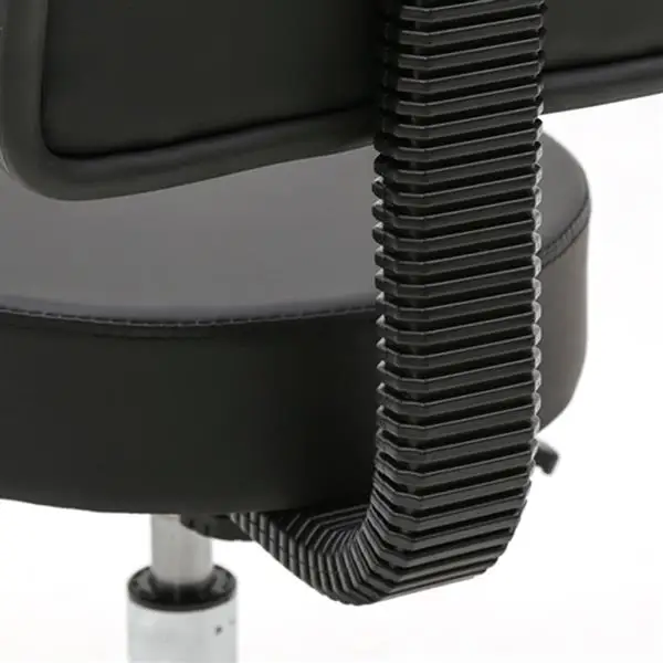 Round Shape Plastic Adjustable Salon Stool with Back Black view 6