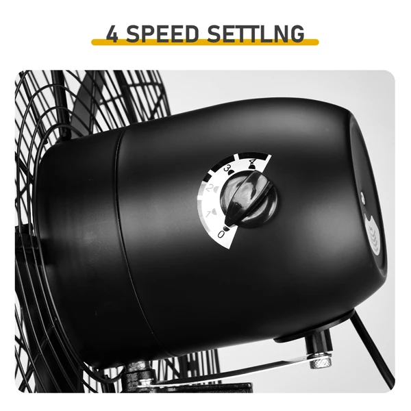 MFJ-EW50 20inch High Velocity Wall Mount Fan Oscillating,Industrial Fan with 4 Speed Ventilation,100% BLDC Copper Motor,4963CFM,,Heavy Duty Metal Fan for Outdoor, Indoor Use view 2