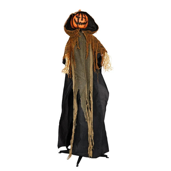 5.8ft Halloween Decorations Outdoor Life Size Animatronics Pumpkin Ghost, Sound-Actived Party Decor with Creepy Sound, Scary Haunted House Props for Garden Yard Lawn view 2