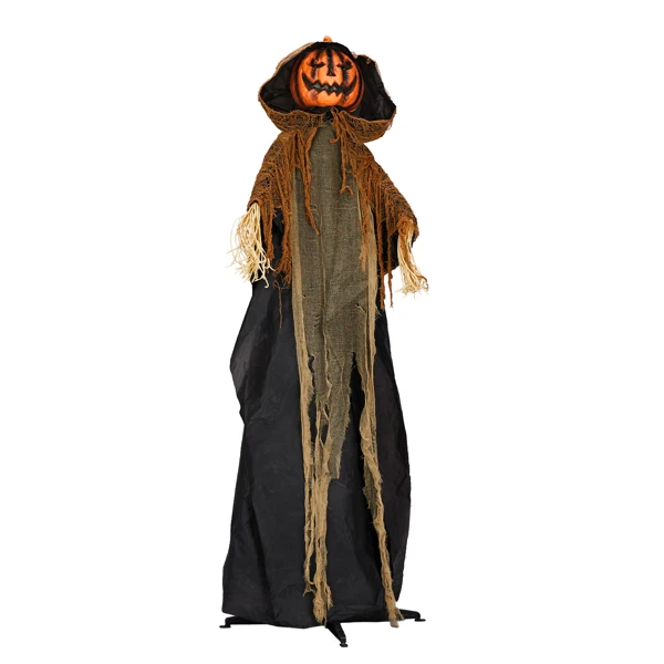 5.8ft Halloween Decorations Outdoor Life Size Animatronics Pumpkin Ghost, Sound-Actived Party Decor with Creepy Sound, Scary Haunted House Props for Garden Yard Lawn view 3
