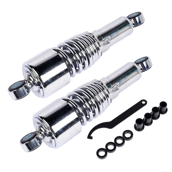 Chrome 10.5" Rear Shocks Absorbers Lowering For Harley Road King Tour Glide FLT Dyna 1991-2016 Sportster 1988-2003 2004-2015 view 2