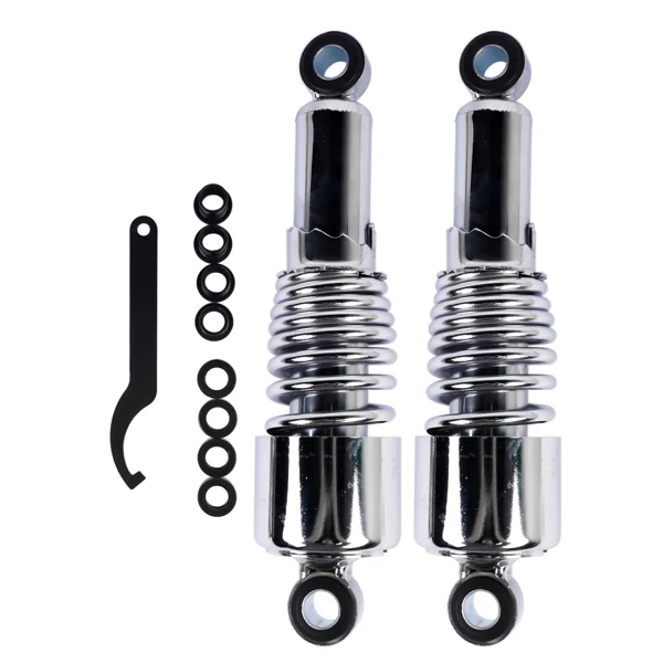 Chrome 10.5" Rear Shocks Absorbers Lowering For Harley Road King Tour Glide FLT Dyna 1991-2016 Sportster 1988-2003 2004-2015 view 3