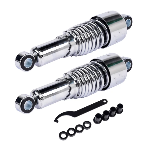 Chrome 10.5" Rear Shocks Absorbers Lowering For Harley Road King Tour Glide FLT Dyna 1991-2016 Sportster 1988-2003 2004-2015 view 4