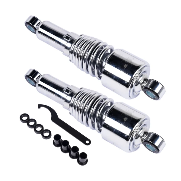 Chrome 10.5" Rear Shocks Absorbers Lowering For Harley Road King Tour Glide FLT Dyna 1991-2016 Sportster 1988-2003 2004-2015 view 5