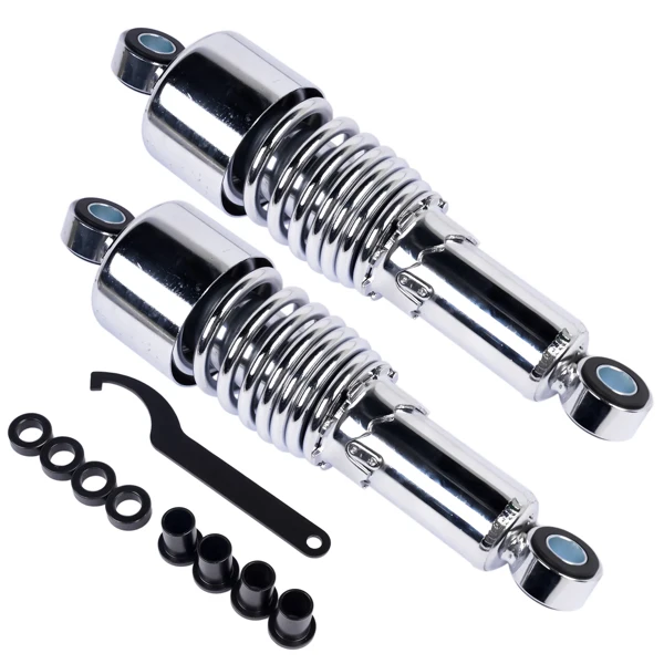 Chrome 10.5" Rear Shocks Absorbers Lowering For Harley Road King Tour Glide FLT Dyna 1991-2016 Sportster 1988-2003 2004-2015 view 6