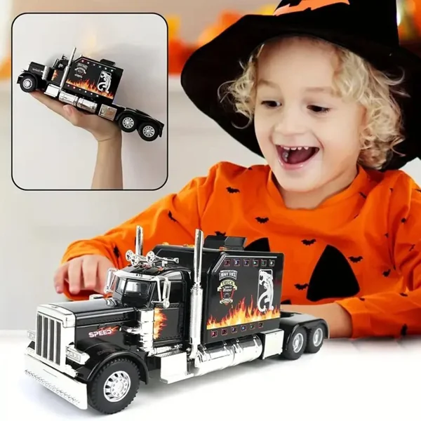 Semi Truck Toys for Boy Heavy Trucks,Metal Diecast Trucks Model Pull Back Cars with Light and Sound,Truck and Trailer Toys for Boys,Toy Trucks for Boys Age 4-8 view 5