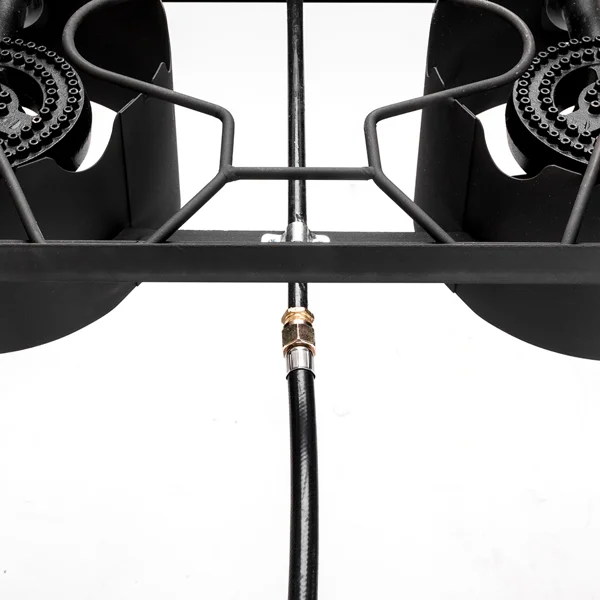 Outdoor Camp Stove High Pressure Propane Gas Cooker Portable Cast Iron Patio Cooking Burner (Double Burner 150000-BTU) view 3