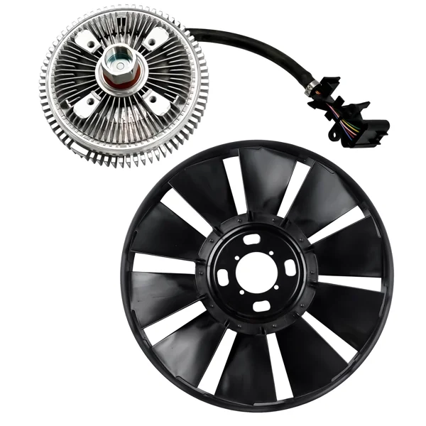 Engine Cooling Fan Blade and Clutch Kit Fits for Buick Rainier Chevrolet Trailblazer GMC Envoy 2002-2009 Black view 2