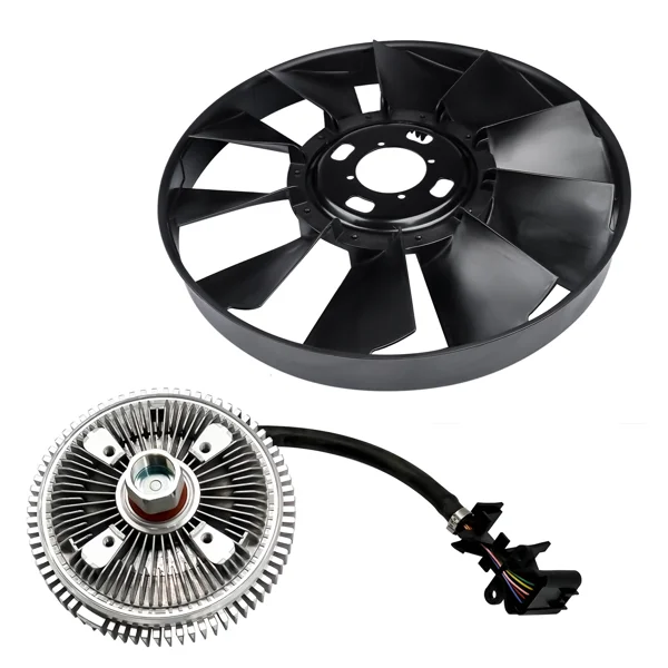 Engine Cooling Fan Blade and Clutch Kit Fits for Buick Rainier Chevrolet Trailblazer GMC Envoy 2002-2009 Black