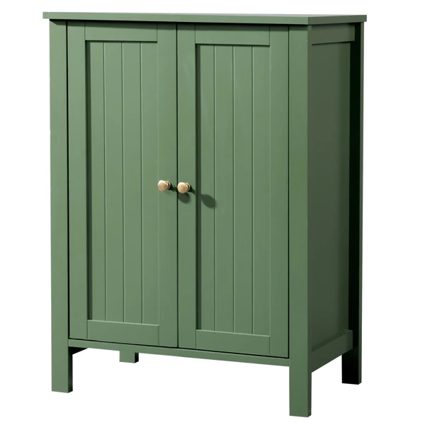 Forest Green MDF Painted with Vertical Stripes, 60*30*80cm, Double Door Bathroom Vanity view 2