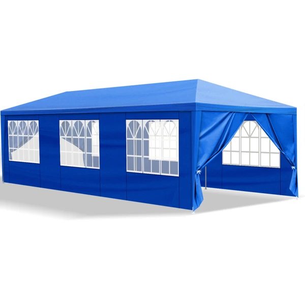 10'x30' Outdoor Party Tent with 8 Removable Sidewalls, Waterproof Canopy Patio Wedding Gazebo, Blue view 3