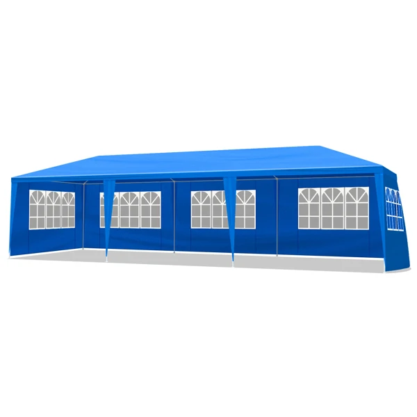 10'x30' Outdoor Party Tent with 8 Removable Sidewalls, Waterproof Canopy Patio Wedding Gazebo, Blue view 6