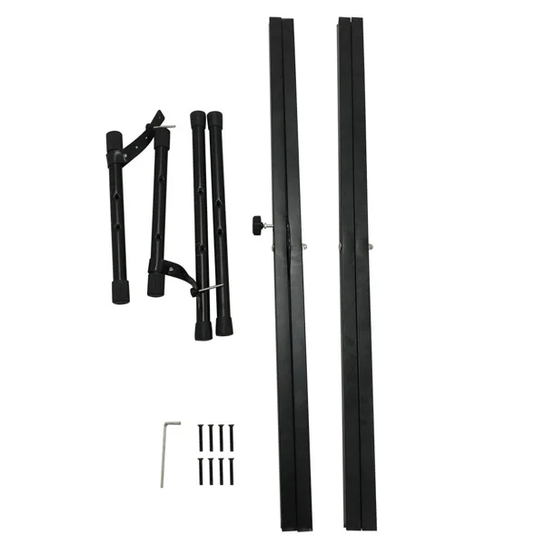 Dual-tube X-Shape Keyboard Stand + Adjustable Folding Piano Bench Stool Seat Black view 5