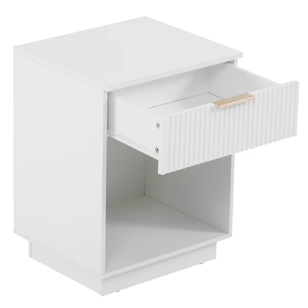 NightStand with One Drawer&Shelf White view 4