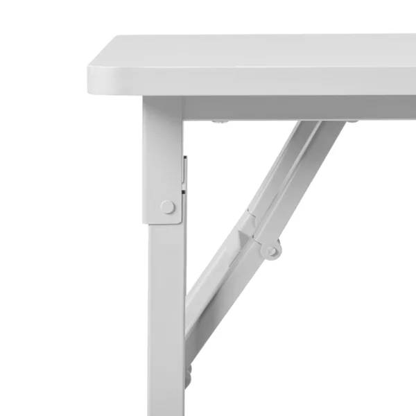 White MDF Folding Nail Desk with 2 Drawers, Cabinet Door & Storage Shelf view 5