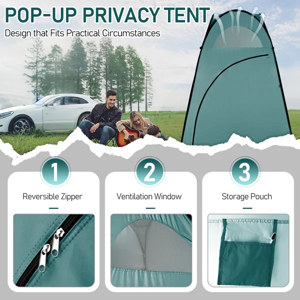 Portable Outdoor Pop-up Toilet Dressing Fitting Room Privacy Shelter Tent Army Green view 6