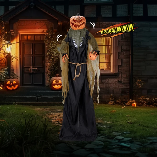 7ft Pumpkin Halloween Standing Decoration view 4