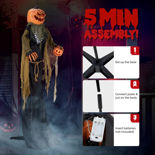 7ft Pumpkin Halloween Standing Decoration view 6