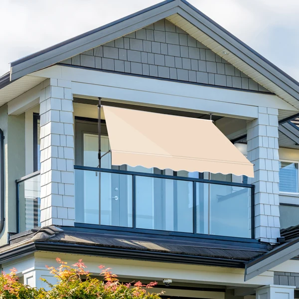 78.7"D x 47.2"W x (78.7 -118.1)"H Retractable Awning Khaki view 3