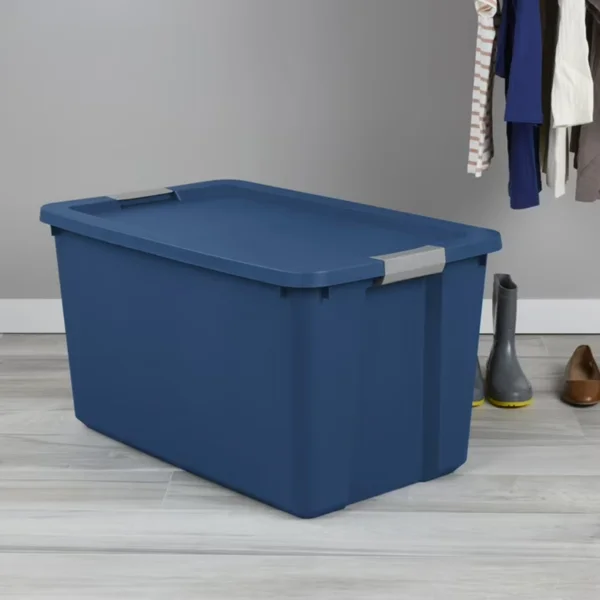 (2 pack) 34 Gallon Extra-Large Storage Bin, Plastic Storage Container with Latch Lid, Blue (Shipment from Walmart) view 6