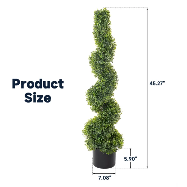 2pcs Green 115cm Spiral Boxwood PVC Artificial Tree view 3