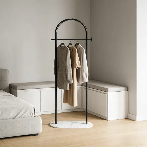 Clothing Rack, Golden Metal Freestanding Heavy Duty Clothes Rack with Marble Base, Multipurpose Garment Hanger for Bedroom, Hat, Scarf, Jacket view 4