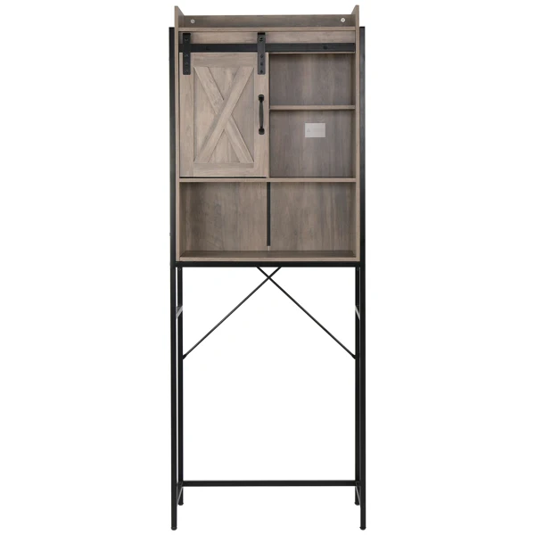 Retro Style MDF With Triamine Iron Frame Sliding Door Three-Layer Rack Bathroom Cabinet view 5