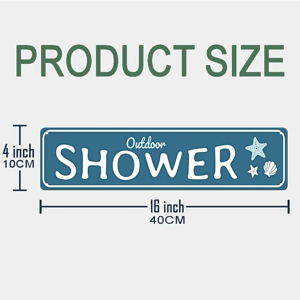 CIFbuy Waterproof Aluminum Outdoor Shower Sign UV Scratch Fade Resistant Pre Drilled Easy Hang Indoor Outdoor Wall Decor (TikTok, temu pick-up service) view 2