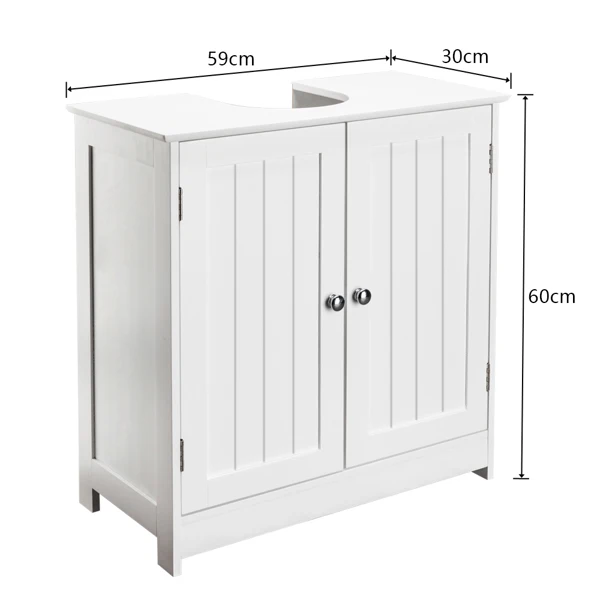 Storage Furniture Bathroom Sink Cabinet White view 2