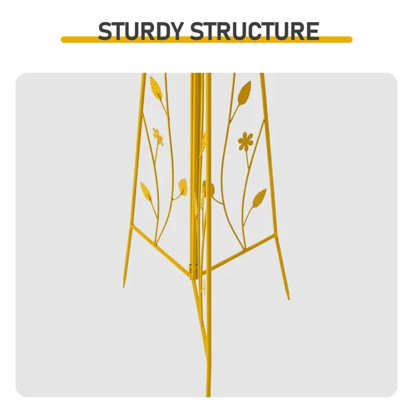6.2ft Yellow 5-Blade Iron Windmill with Tripod Stand view 4