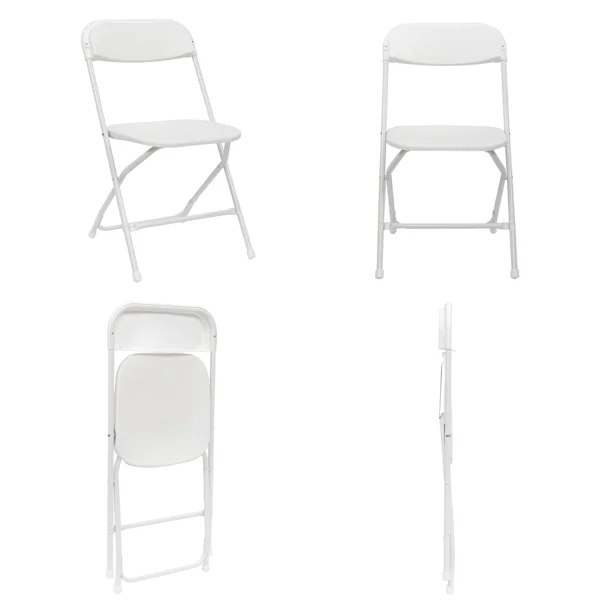 6pcs Injection Molding Classic Garden Plastic Folding Chair White view 6