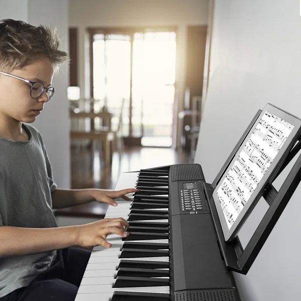 [Do Not Sell on Amazon]GEP-204 61Key Folding Piano Semi-Weighted Standard Keyboards Digital Piano with Bluetooth, Handbag,for Piano Lover Black color view 5