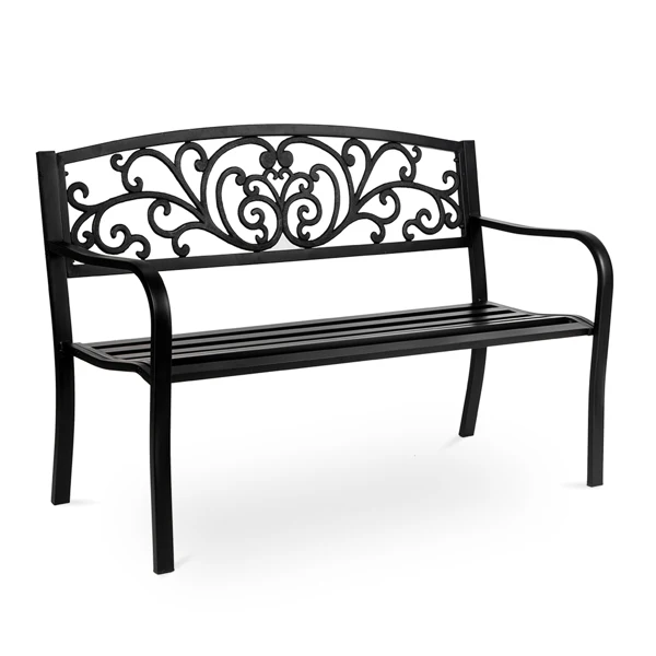 50" Iron Outdoor Courtyard Decoration Park Leisure Bench view 2