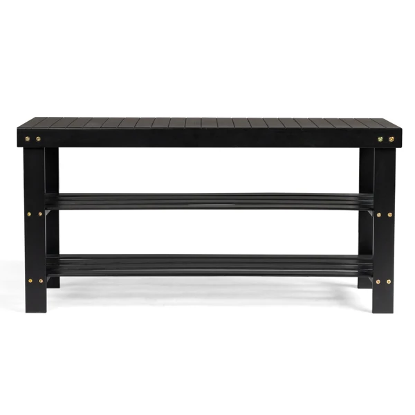 3-Tier Seamless Top Bamboo Shoe Rack view 3
