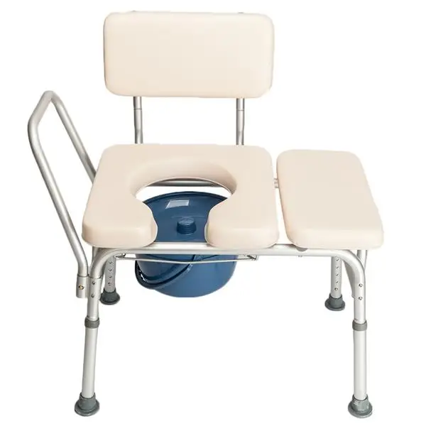 Multifunctional Aluminum Elder People Disabled People Pregnant Women Commode Chair Bath Chair Creamy White view 2