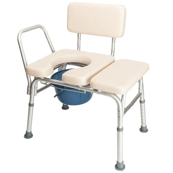 Multifunctional Aluminum Elder People Disabled People Pregnant Women Commode Chair Bath Chair Creamy White view 6