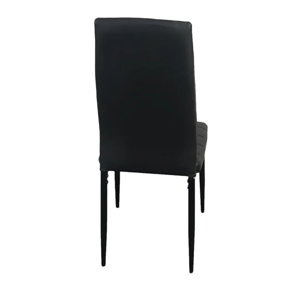 4pcs Elegant Assembled Stripping Texture High Backrest Dining Chairs Black(Replace encoding:13028198-18410366) view 5